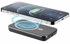 CellularLine Powerbanka MAG 5000 s bezdrátovým nabíjením a podporou MagSafe, 5000 mAh PBMAGSFCOL5000WIRB, modrá